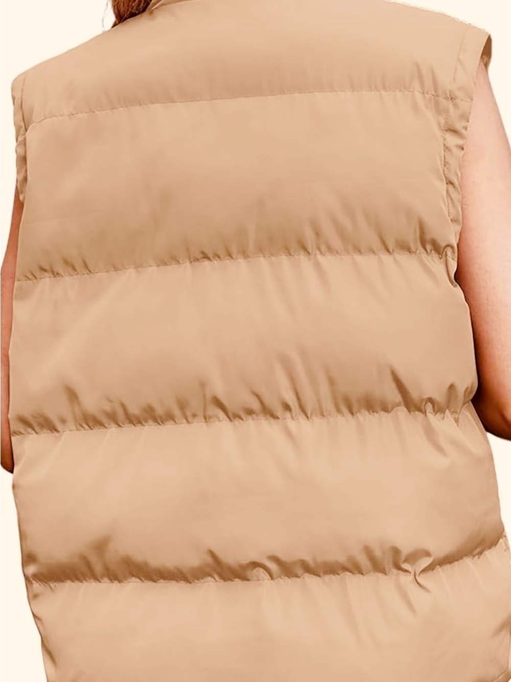 Nwt Woman’s Zeagoo Puffer Vest Small Oversized Zip~Up Stand Up Collar — image 4 of 6